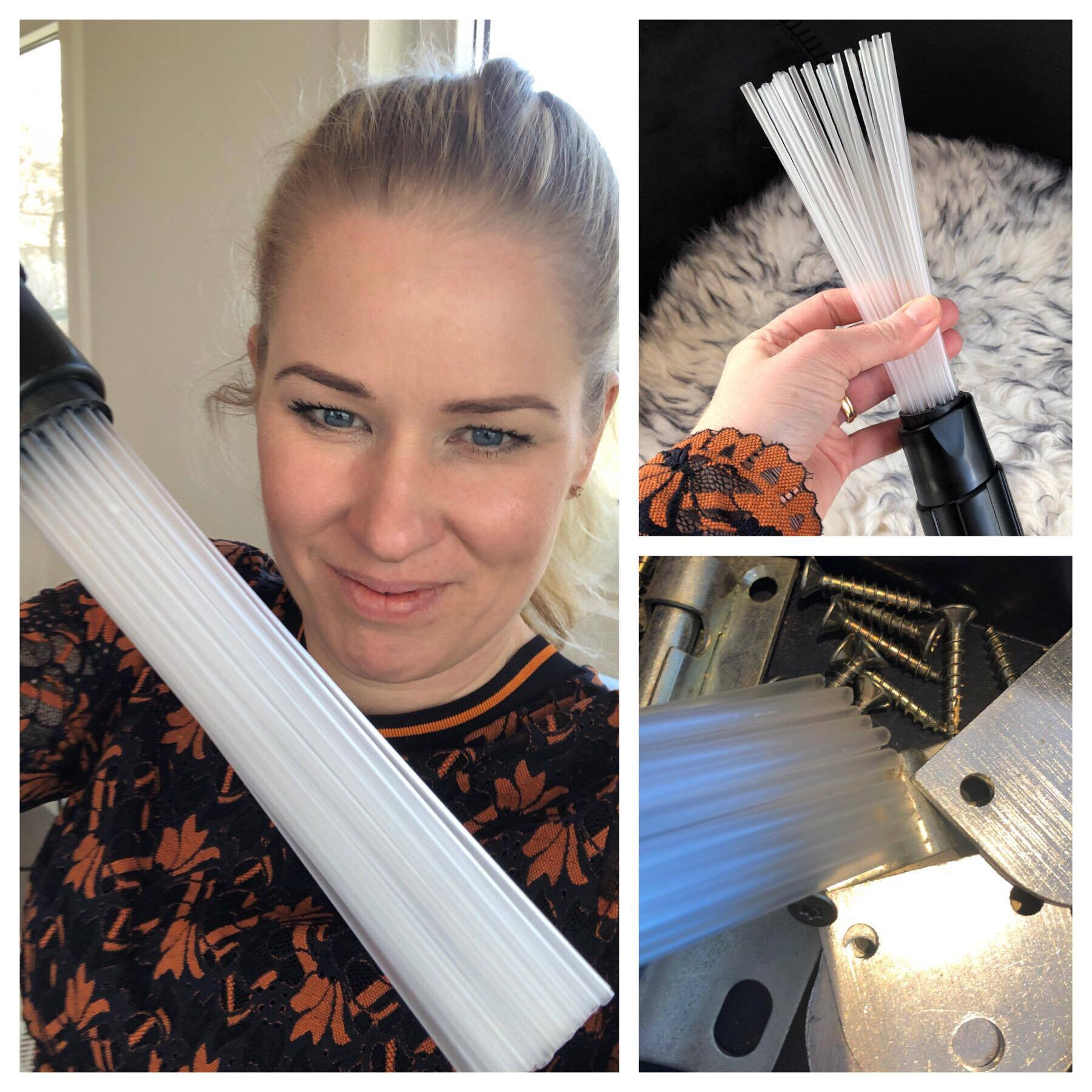 Støvsuge mundstykke der er perfekt til at støvsuge i mellem ting du ikke vil støvsuge op i skuffer og lign - Fra BasicClean.dk